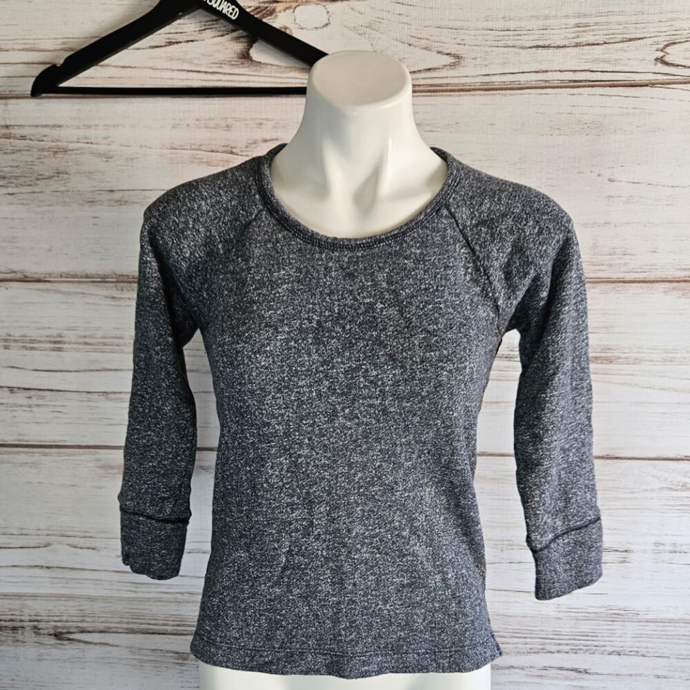 J. Crew Navy Blue Marled 3/4 sleeve sweatshirt sz Small